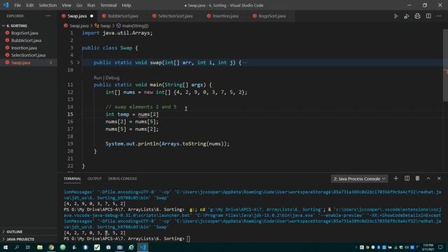 Swapping Elements in an Array смотреть онлайн