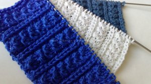 Рельефная резинка спицами Гусиные лапки