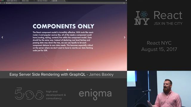 Server Side Rendering with GraphQL - James Baxley @ ReactNYC смотреть онлайн