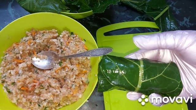 Голубцы хреновые или голубцы в  листьях хрена. Как приготовить голубцы.