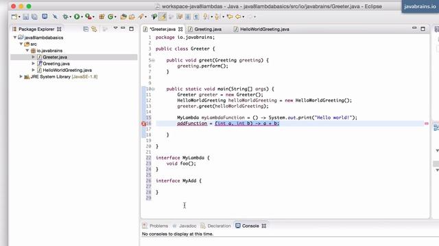 Java 8 Lambda Basics 8 - Lambda as interface type смотреть онлайн