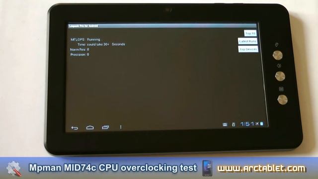 MPMan MID74c Overclocking (Boxchip Allwiner A10 CPU) from 1 GHz to 1.25 GHz смотреть онлайн