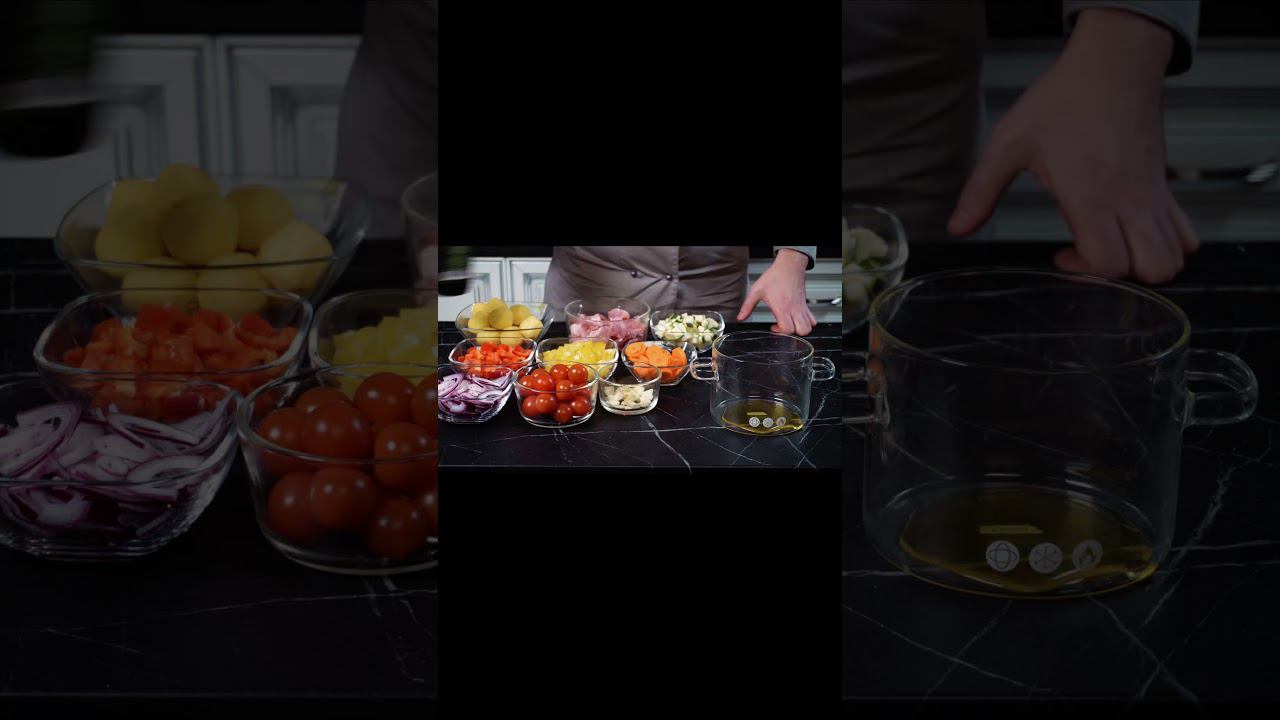 ЖАРКОЕ из СВИНИНЫ - рецепт в стеклянной кастрюле смотреть онлайн