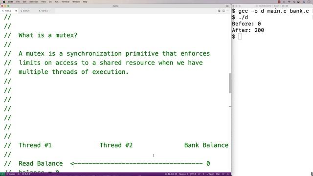 Mutex Introduction (pthreads) | C Programming Tutorial смотреть онлайн