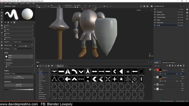Blender Low Poly Timelapse Knight Cartoon  | Blender Lowpoly