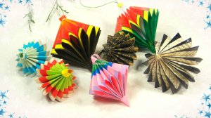 Новогодние фонарики из бумаги. Ёлочные игрушки своими руками.