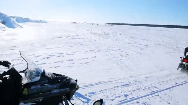 Финляндия. Прогулка на снегоходах в Кеми смотреть онлайн