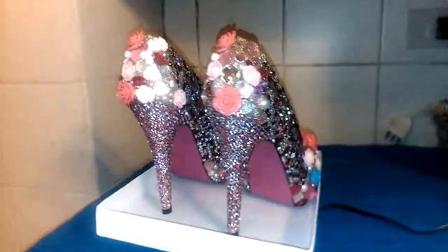 DIY shoes heels crystal acrylic stones szpilki cyrkonie kamienie смотреть онлайн