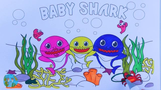 COLORINDO BABY SHARK - DESENHO INFANTIL - COLORING BABY SHARK - CHILDREN'S DRAWING смотреть онлайн
