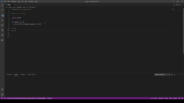 Geometric progression in Python// GP in python // Progression in python //mathematical progression смотреть онлайн