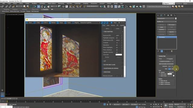 Создание 3d max Corona витража с лучами света, простой способ смотреть онлайн