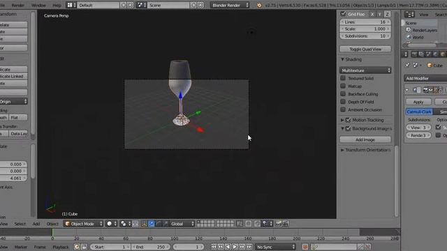 Моделирование фужера в Blender. смотреть онлайн
