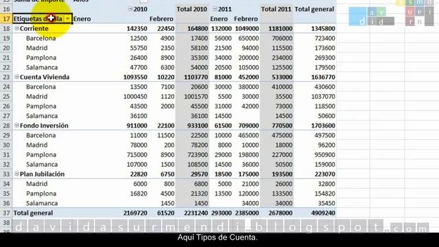 Tablas Dinámicas Excel 2010: Actualizar. Totales y Subtotales, Añadir varios campos a las Etiquetas смотреть онлайн