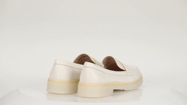 Белые лоферы из кожи с контрастной отстрочкой на утолщенной подошве VK74-139836 смотреть онлайн