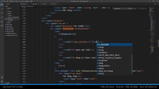 Lập trình php 1 - Sử dụng session quản lý tài khoản login - vị trí lưu giá trị biến session смотреть онлайн