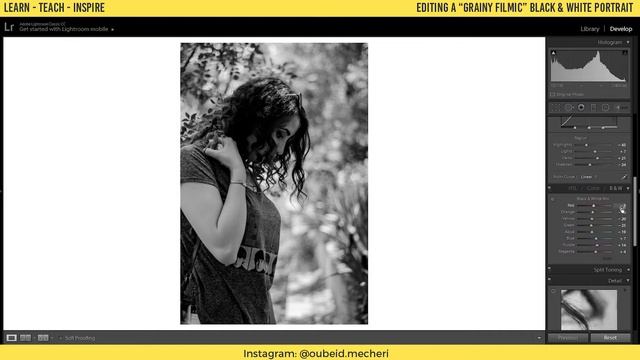 Editing A Grainy B&W Portrait | Photoshop Lightroom Classic CC | Oubeid Mecheri смотреть онлайн