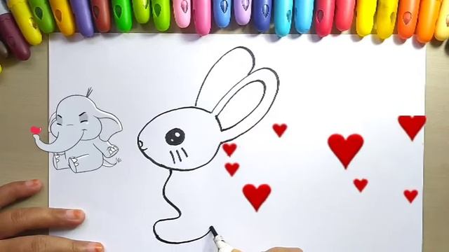 How to draw a cute bunny / Как нарисовать милого кролика / كيفية رسم أرنب لطيف /如何画一只可爱的兔子？ смотреть онлайн