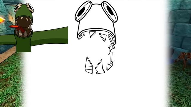 HOW TO DRAW GREEN (Rainbow Friends) | Roblox Characters - Easy Step By Step Drawing смотреть онлайн