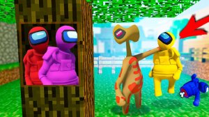 СИРЕНОГОЛОВЫЙ ИЩЕТ НАС! УКРЫЛИСЬ В ДЕРЕВЕ! SCP ПРЯТКИ АМОНГ АС В МИРЕ МАЙНКРАФТ В HUMAN FALL FLAT