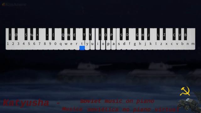 ☭ KATYUSHA - Virtual piano Tutorial ☭ смотреть онлайн