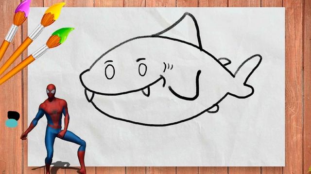 Drawing a Shark for kids / Bolalar uchun Shark chizish / Рисование Акула для детей смотреть онлайн