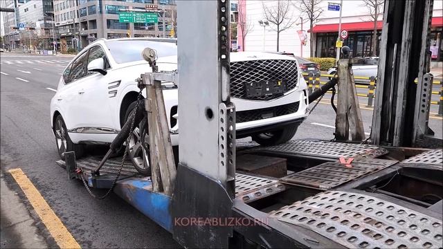 Автомобили из Южной Кореи. Очередной автовоз отвез в порт Sorento и Genesis GV80. смотреть онлайн