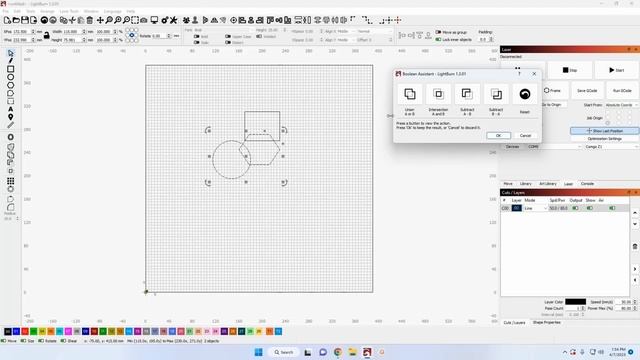Using Boolean Tools and Node Editing in Lightburn смотреть онлайн