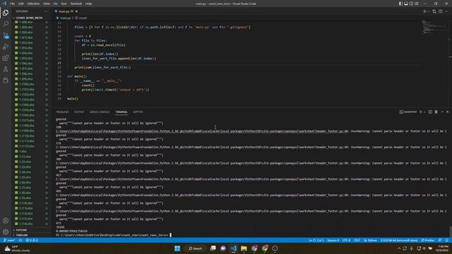 Python - count lines from multiple excel files смотреть онлайн