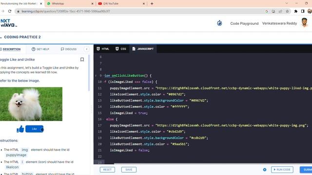 #india #javascript #ccbpalavra #nxtwave Javascript coding practice 2 | Toggle like and unlike ccb смотреть онлайн