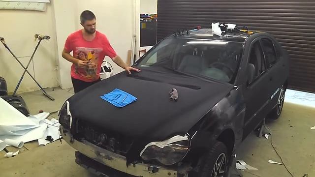 Mercedes w203 Vinyl wrap , оклейка мерседеса в алмазную крошку Styling-car евпатория смотреть онлайн