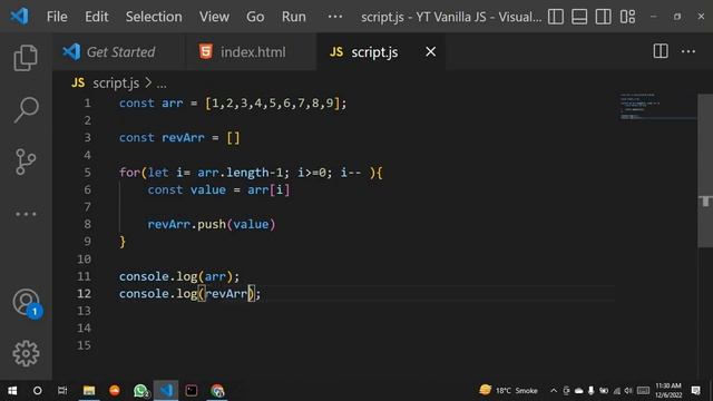How to Reverse Array in JavaScript - JS Array Method .reverse() смотреть онлайн
