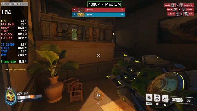 GTX 1630 | Overwatch 2 | I5 10400 +16GB RAM | 1080P , Medium , High смотреть онлайн