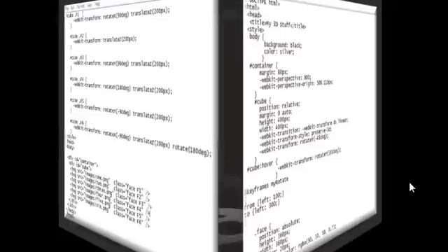 HTML5 CSS3 3D Rotating Cube. смотреть онлайн