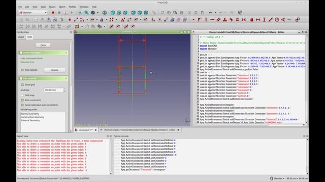 FreeCAD Tutorial - Sketcher Macro Custom Tool смотреть онлайн