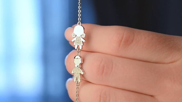 Серебряный браслет для мамы мальчика и девочки ART OF GLOW смотреть онлайн