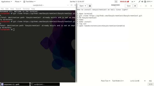 Screencast on kali linux. How to install easyscreencast on kali linux light? смотреть онлайн