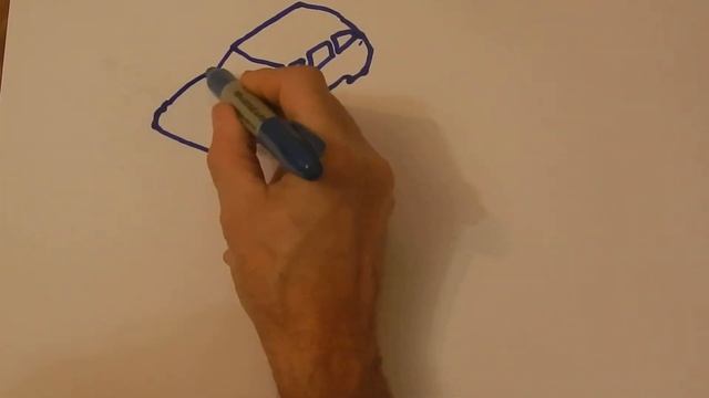 Как нарисовать машинку. Рисуем машинку. How to draw a car. смотреть онлайн