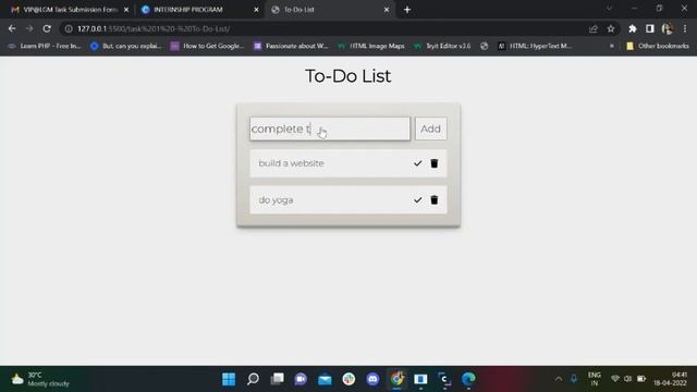 To-Do List Using HTML, CSS and Javascript смотреть онлайн