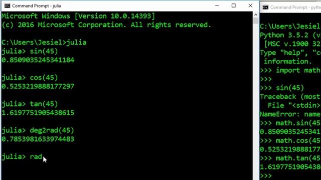 Julia Vs Python Tutorials -Trignometric Operators смотреть онлайн