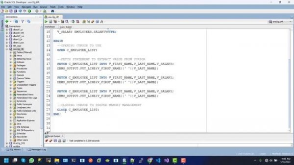PL/SQL - Cursor Basic Use in anonymous block in Oracle Database