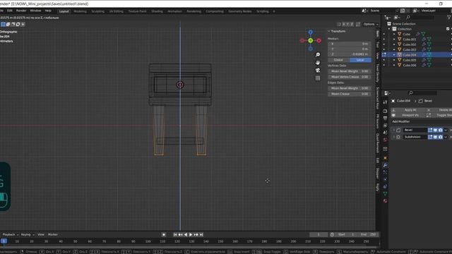 Моделирование тумбочки в Blender для начинающих | Modeling a bedside table in Blender for beginners смотреть онлайн