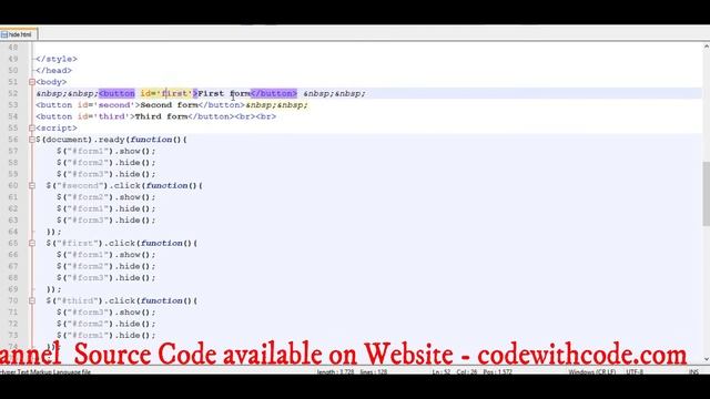 Hide and show Form And Div On Button Click With jQuery. || Mafia Tech || Code with Code смотреть онлайн