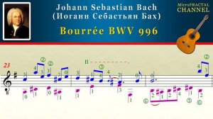 Bach Bourree BWV 996 Guitar | Бах Бурре BWV 996 Гитара