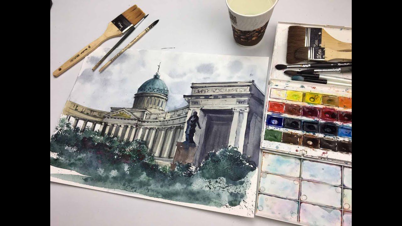 Бесплатный мастер-класс «Казанский собор» | Как нарисовать Казанский собор поэтапно смотреть онлайн