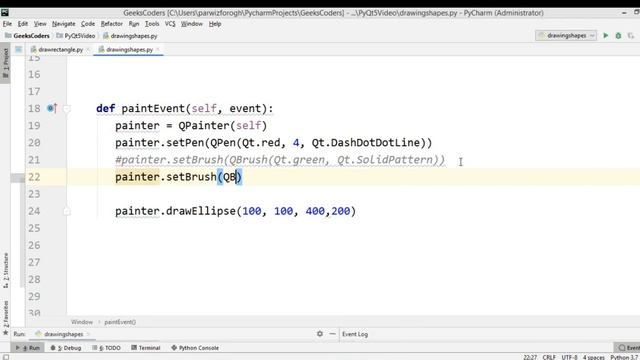 PyQt5 Tutorial - Drawing Shapes with QPainter Class смотреть онлайн