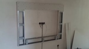 монтаж гипсокартона, дизайн стен, рамка под TV. Plasterboard montaj.