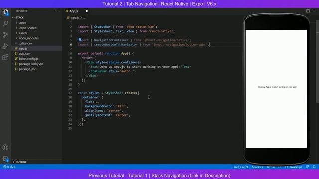 Bottom Tab Navigation | React Native Navigation 6.x with Expo смотреть онлайн