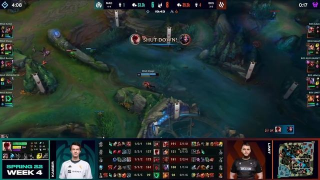 MAD vs. BDS - Неделя 4 День 2 | LEC Весенний сплит | MAD Lions vs. Team BDS (2022) смотреть онлайн