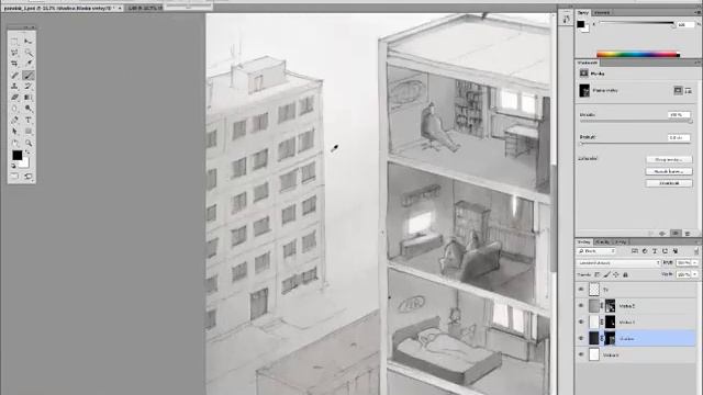 Speed drawing of panel housing in PSD смотреть онлайн