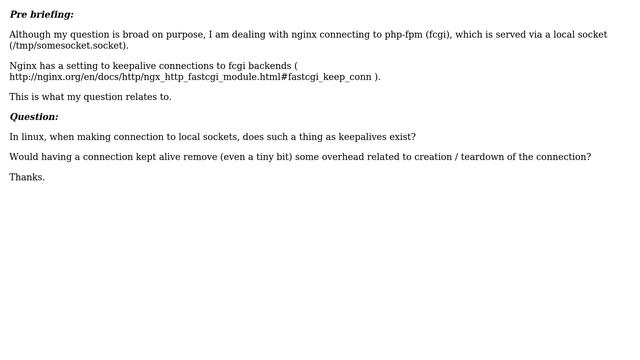 Do keepalives to socket connections exist? смотреть онлайн